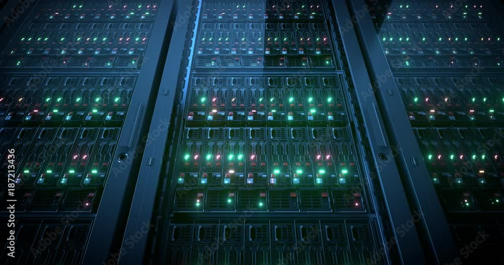 Servers close up. Server. Modern data center. Cloud computing. Mining farm. Loopable seamless animation. 8k 4k UHD Servers close up. Server. Modern data center. Cloud computing. Mining farm. Loopable seamless animation. 8k 4k UHD