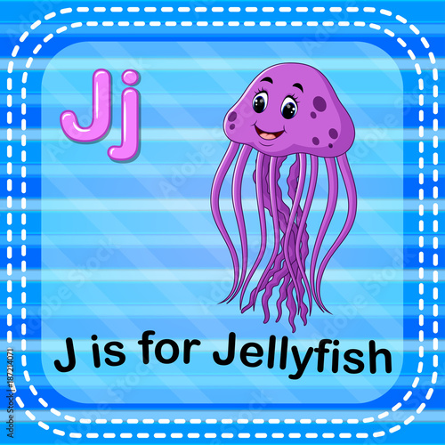 Flashcard letter J is for jellyfish