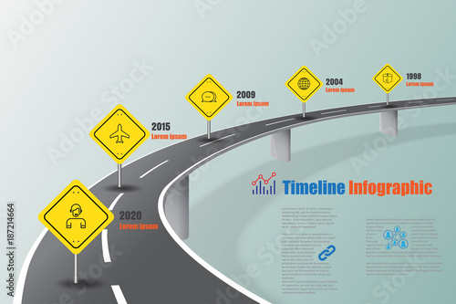 Business road map timeline infographic expressway concepts designed for abstract background template milestone diagram process technology digital marketing data presentation chart Vector illustration