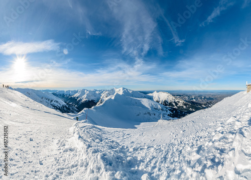 Panorama of Winter High Tatras near Kasprowy Wierch. © velishchuk