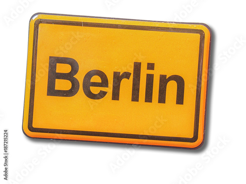 Berlin (Germany) souvenir refrigerator magnet isolated on white background
