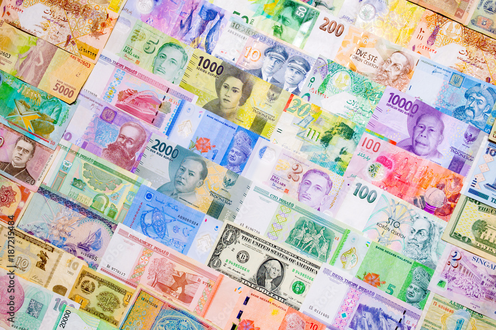 Different various money background. Many cash banknotes Different various money background. Many cash banknotes
