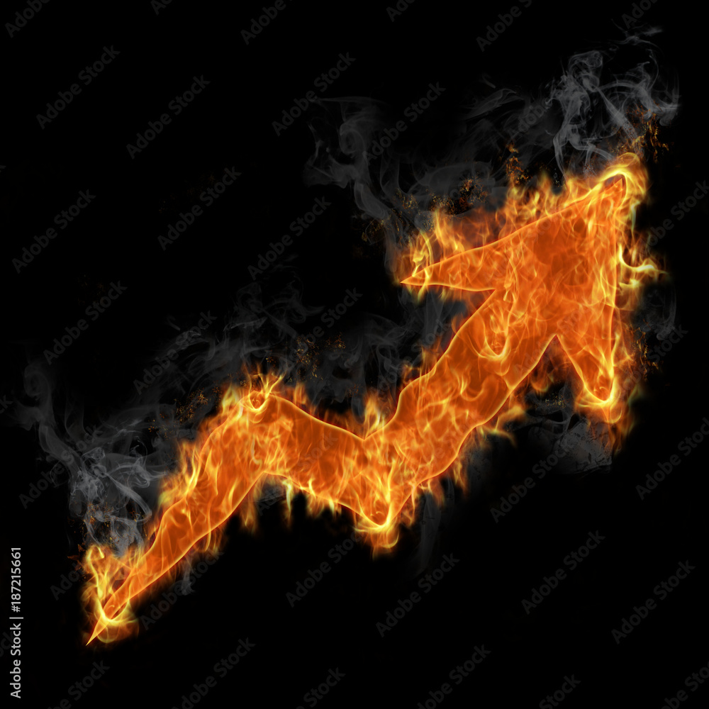 Fototapeta premium Burning arrow up