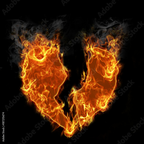 Burning broken heart