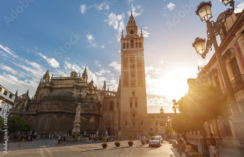 Plaza Virgen de los Reyes at Seville Spain