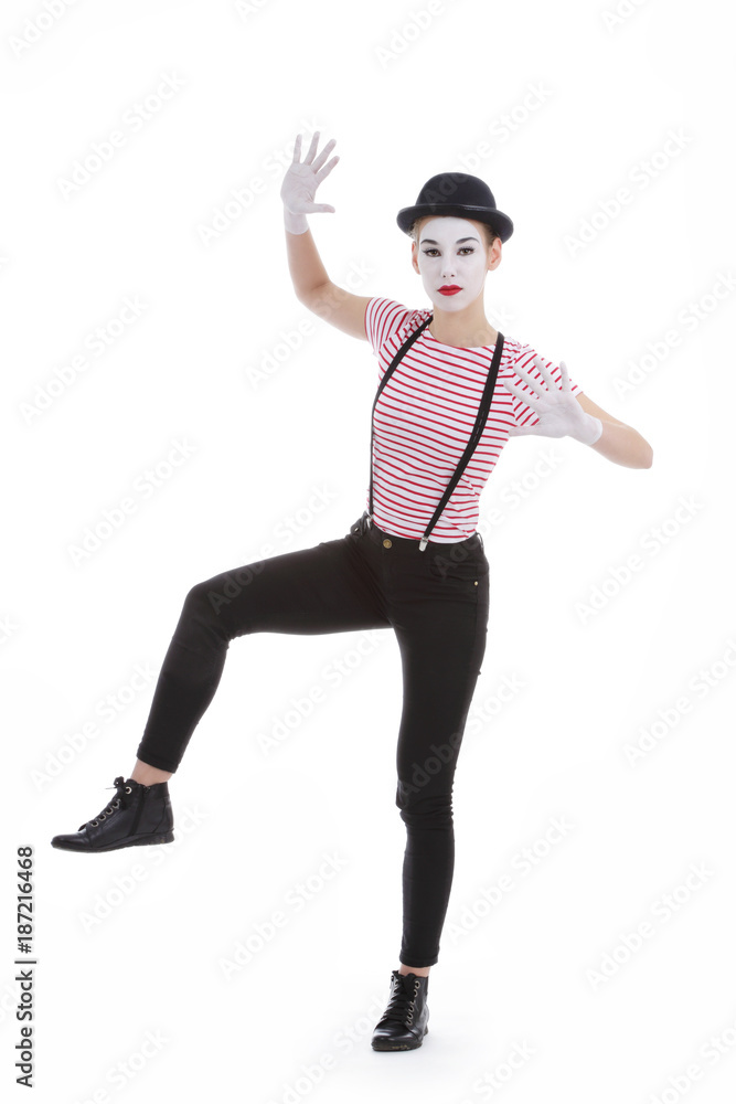 jeune fille mime maquillage blanc théâtre mimant jeune fille mime maquillage blanc théâtre mimant
