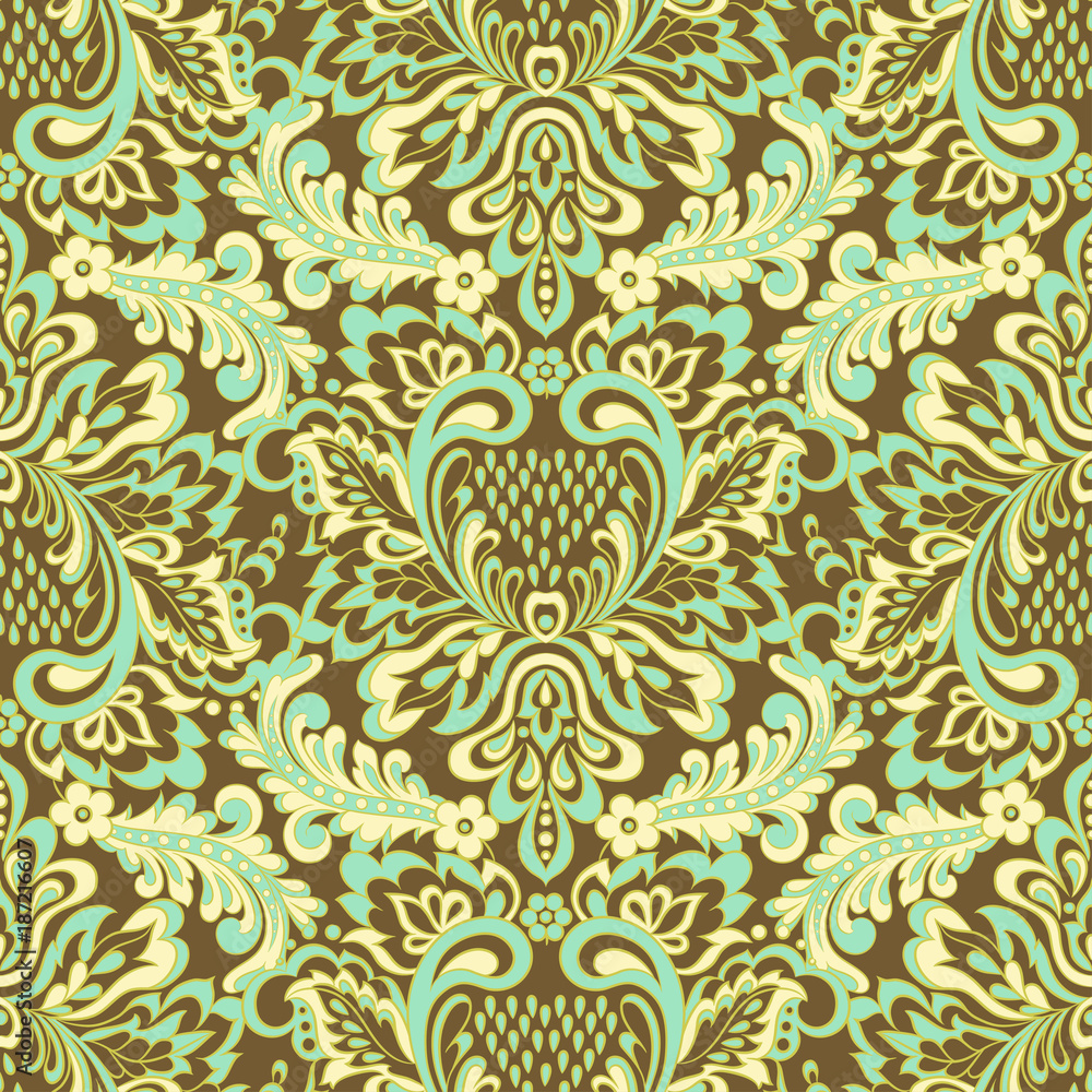 Vector Baroque floral pattern. classic floral ornament. vintage texture for wallpapers, textile, fabric