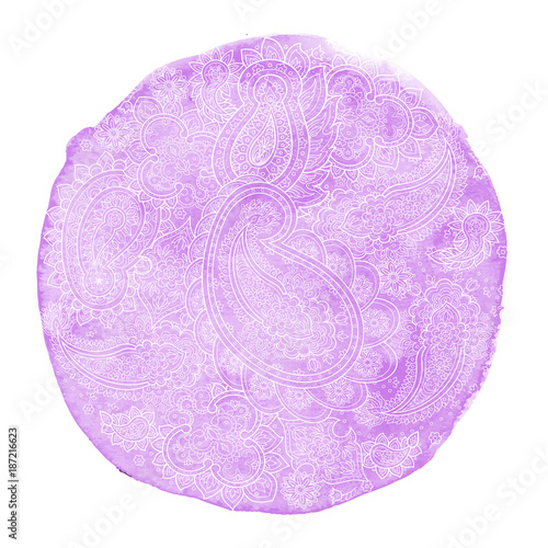 Fotografie watercolor paisley vector illustration