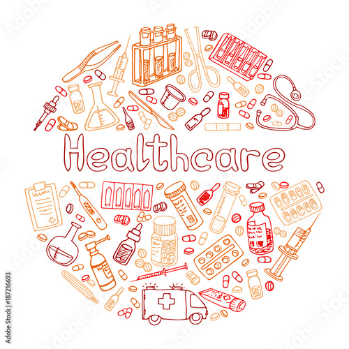 medecine doodle vector illustration