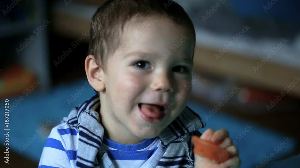 Charming little boy smiling to the camera
Charming little boy smiling to the camera