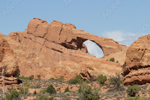 Dramatic Red Rock Formations in Arches National Park  Utah