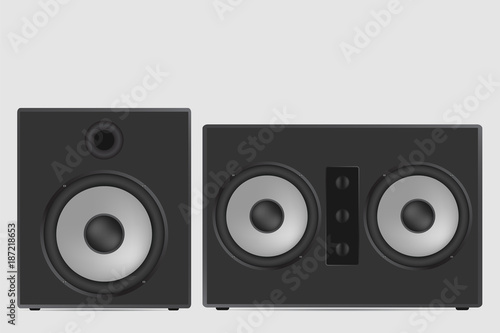 Musical speaker vector illustration. Modern acoustic on white background.