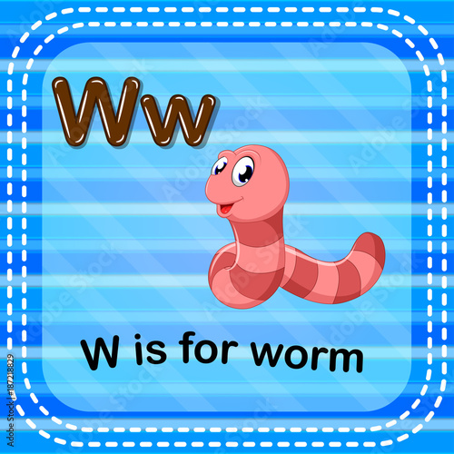 Flashcard letter W is for worm