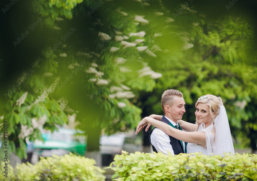Happy bride and groom Happy bride and groom