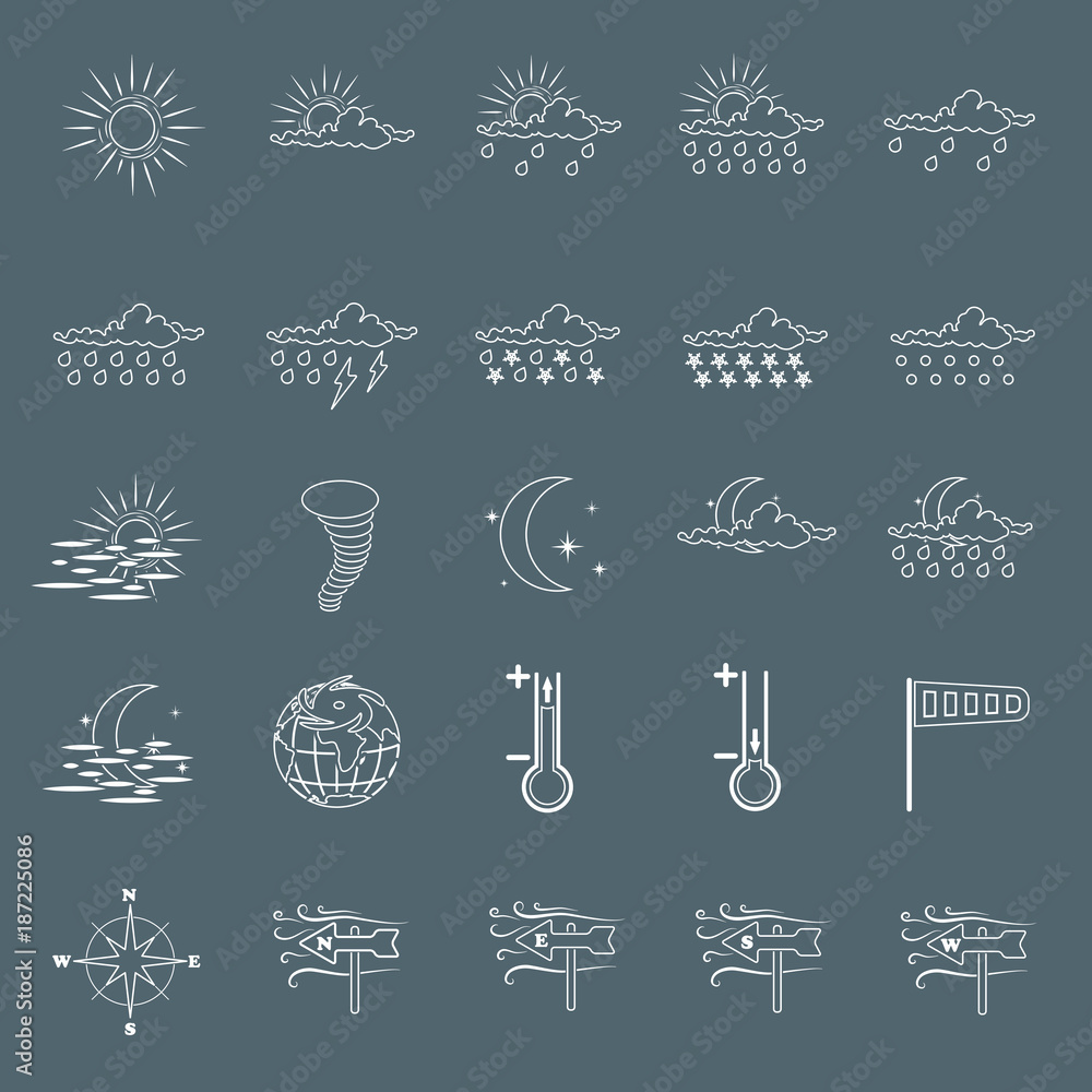 Set with different weather icons