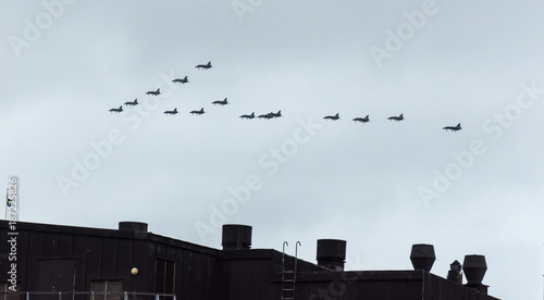 Photography Flygande julgran med 15 Jas-plan över Stockholm den 13 dec, 2017