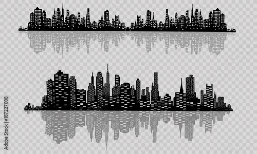 The silhouette of the city in a flat style. Modern urban landscape.vector illustration