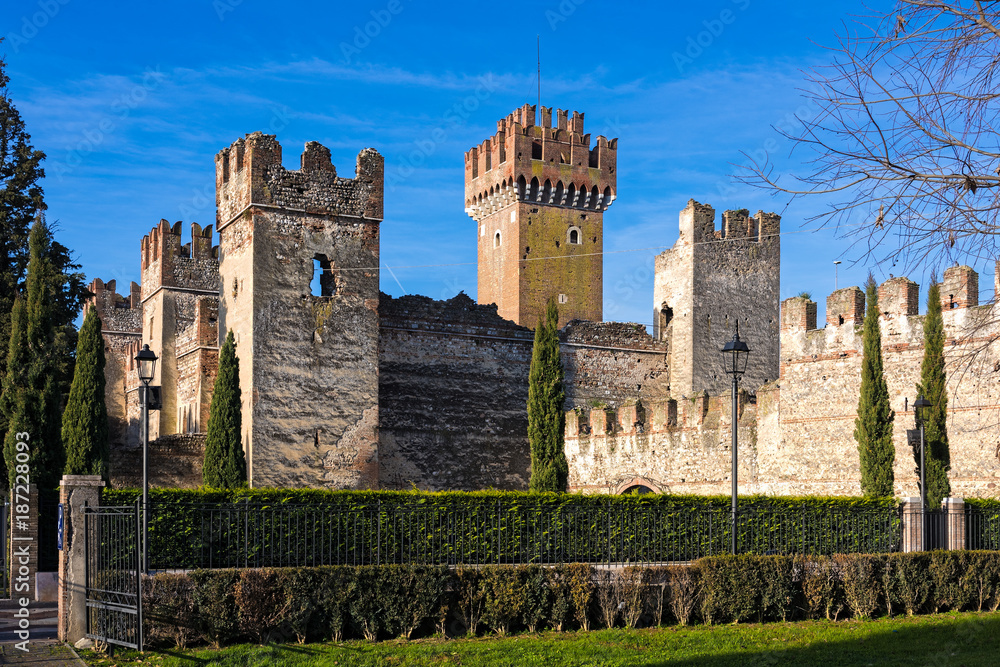 Part of the Scaligero castle in Lazise, Italy