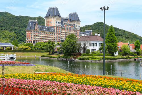 Colorful flower garden in Huis ten bosch