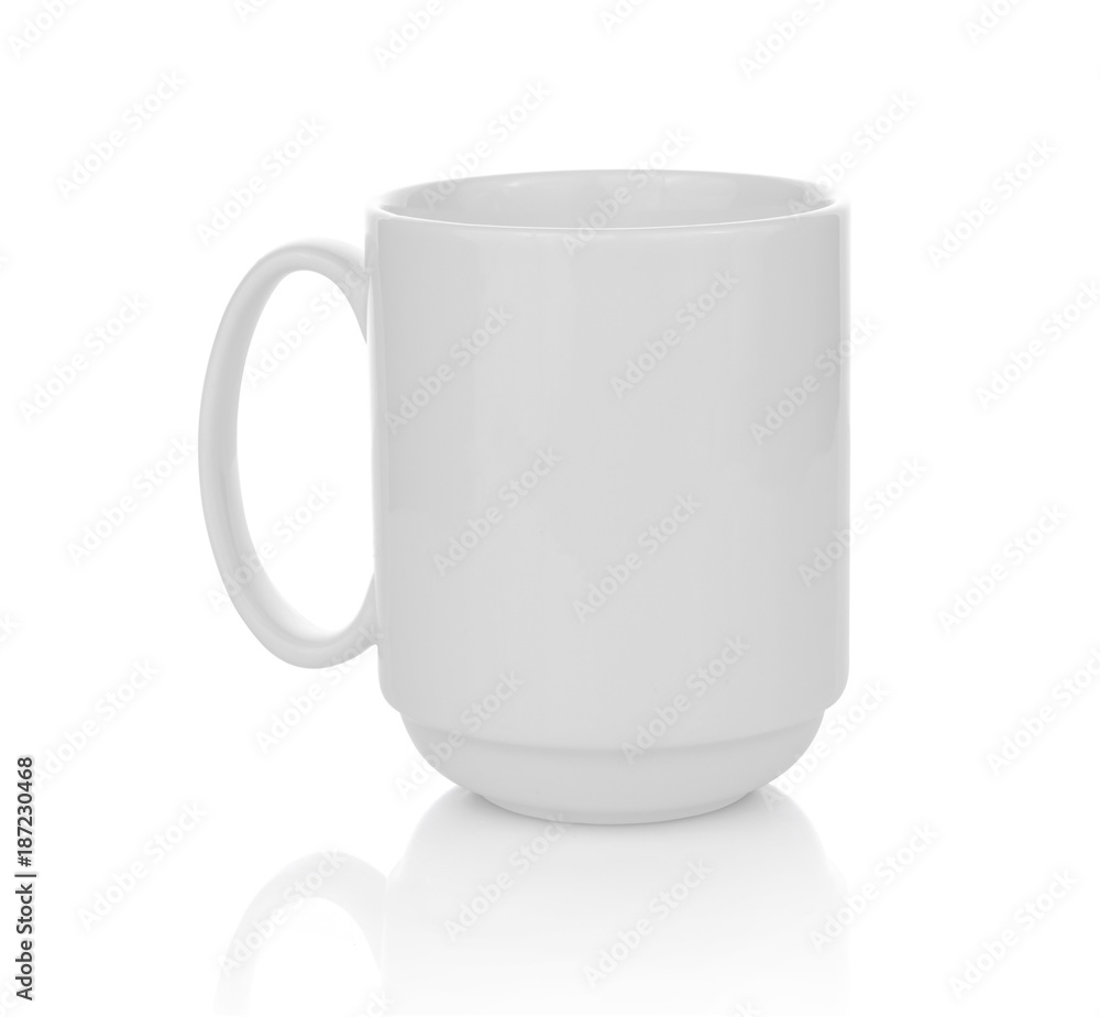 white cup of coffee isolated on white background white cup of coffee isolated on white background