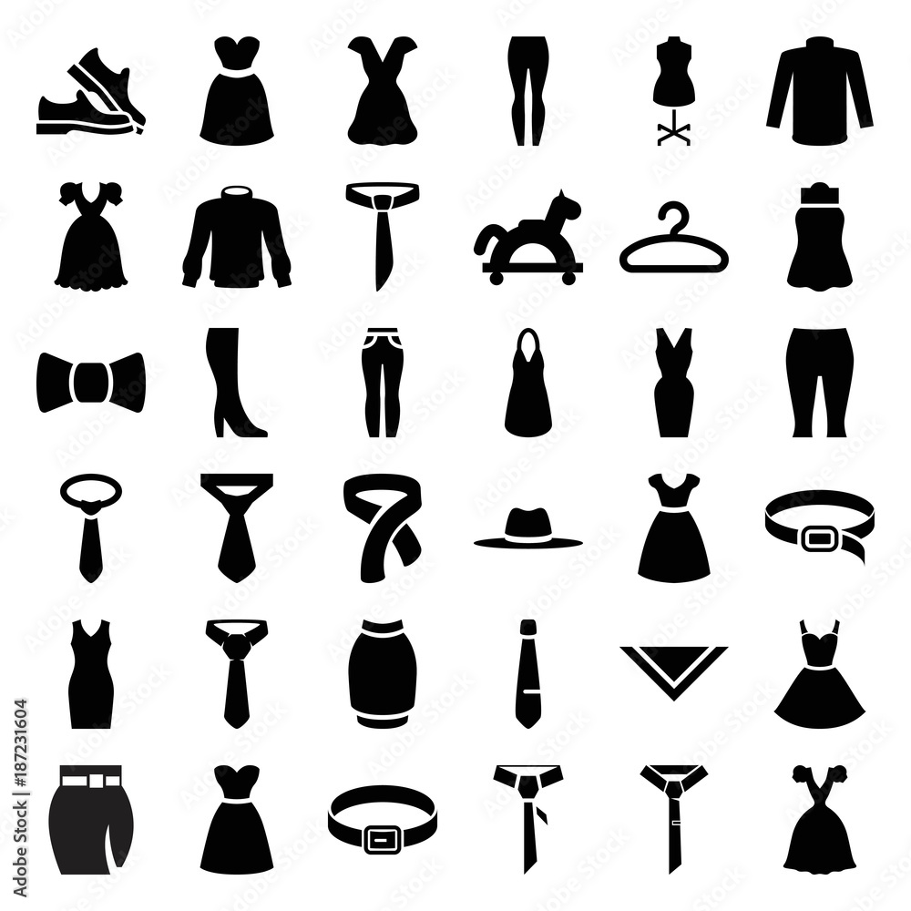 Dress icons. set of 36 editable filled dress icons Dress icons. set of 36 editable filled dress icons