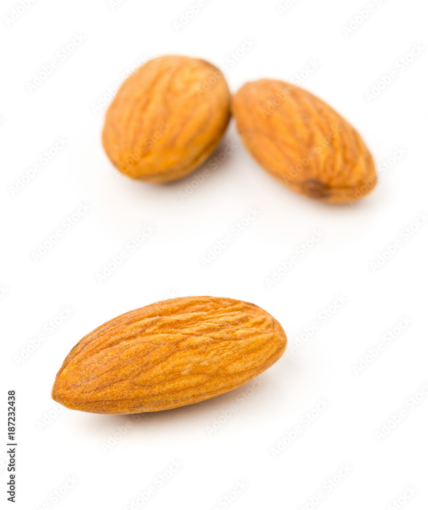 Macro of shelled almond kernels Macro of shelled almond kernels