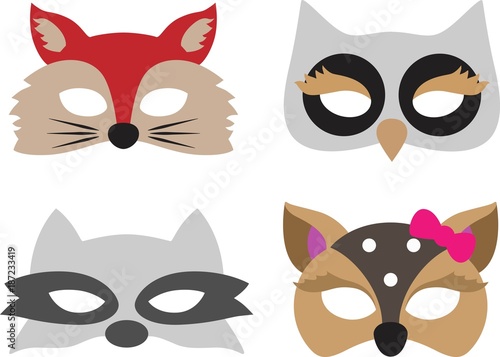 Animal masks set