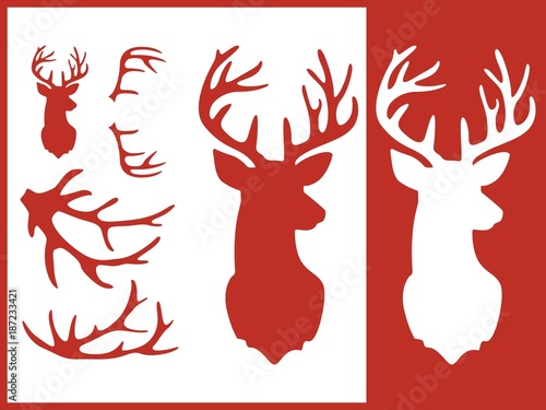 Deer horns stencil