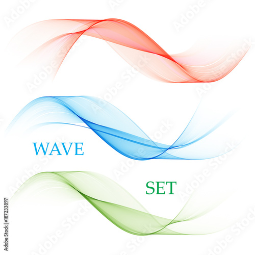 The set of smooth vector lines.Abstract waves.Blue,green,red.