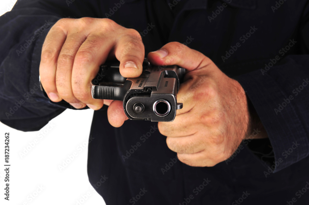 Gun in the hand Gun in the hand
