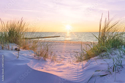 Obraz zachód słońca nad Bałtykiem