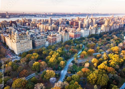 Photography New York panorama from Central park, aerial view