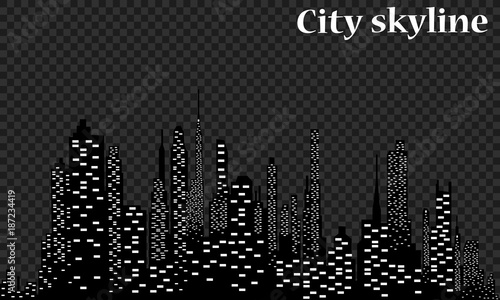 The silhouette of the city in a flat style. Modern urban landscape.vector illustration