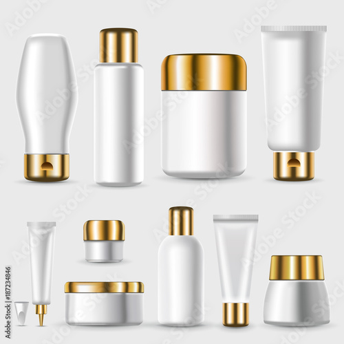 Realistic Blank Plastic Packages Collection
