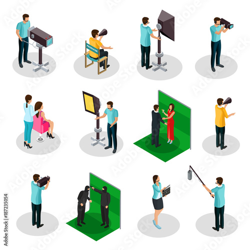 Isometric Movie Crew Shooting Collection
