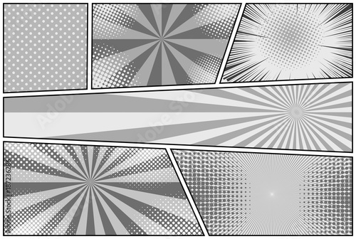 Comic book page gray horizontal background