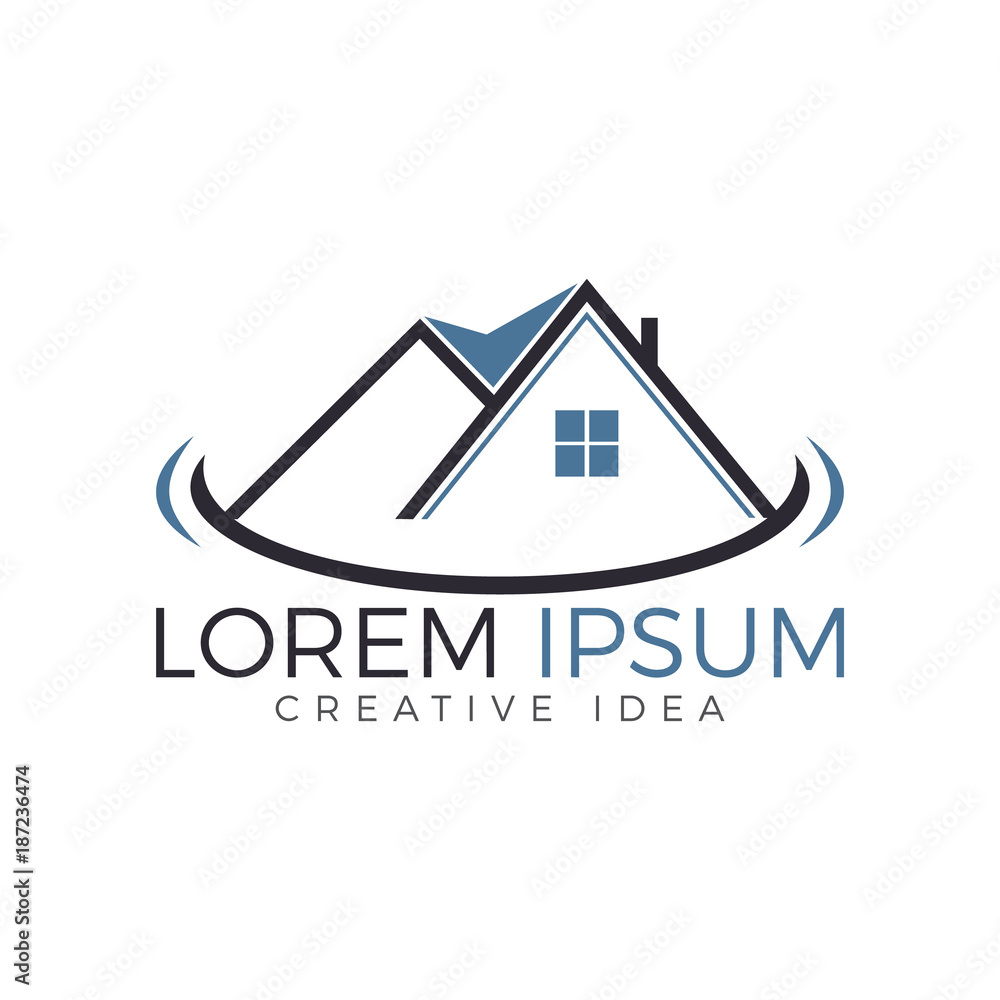 Real Estate Logo Design. Creative house symbol.