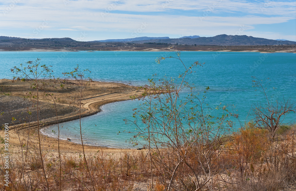 La Pedrera Reservoir in Orihuela. Spain