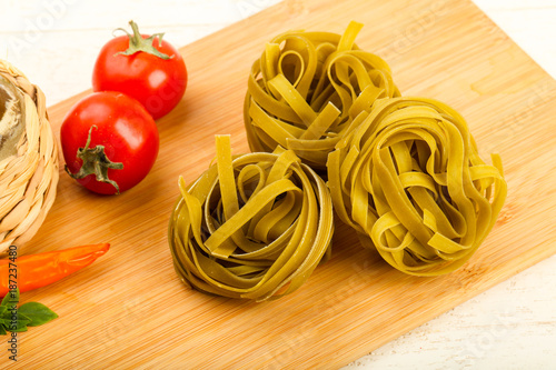 Raw fettucine pasta