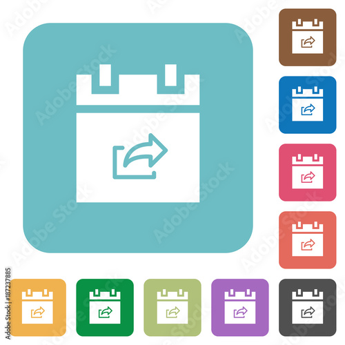 Export schedule item rounded square flat icons