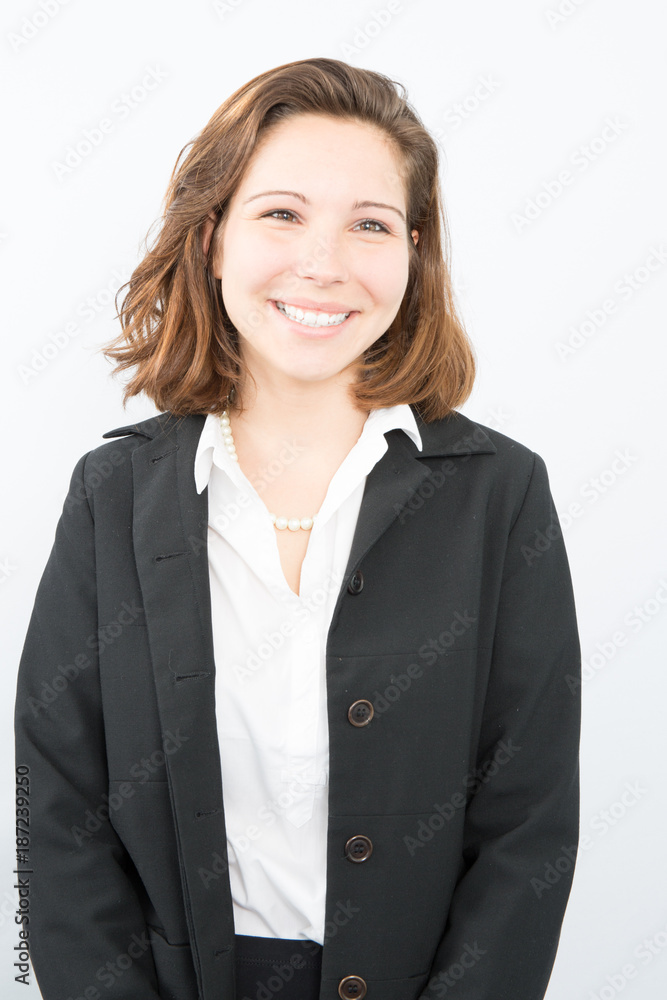businesswoman smiling isolated on white background businesswoman smiling isolated on white background