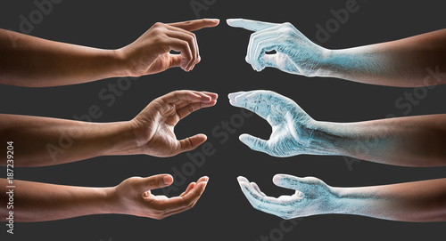 Human hand transform to the ice