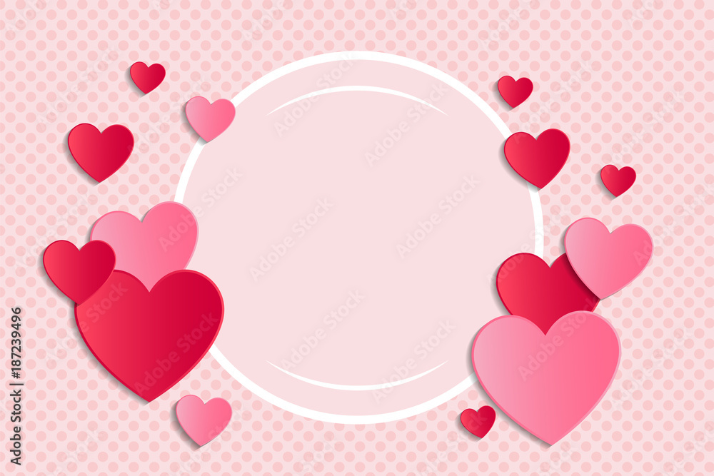 Template of banner for Valentine's Day, Mother's Day or Women's Day. Vector.