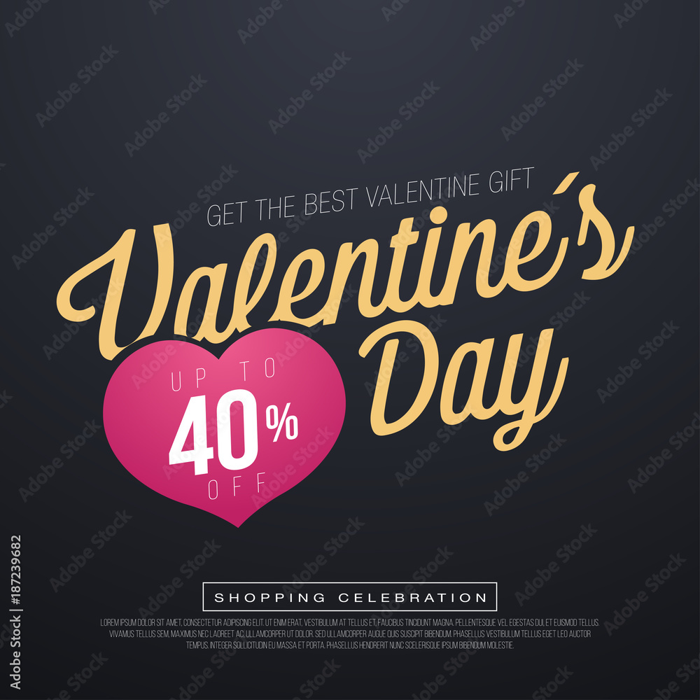 Obraz premium Valentine day sales, special offers and discounts