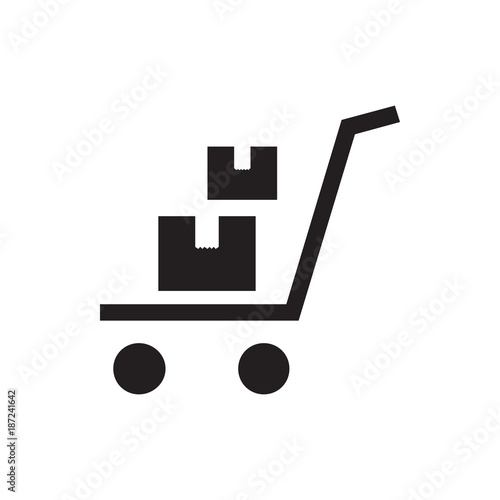 luggage cart icon illustration