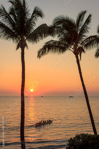 Maui sunset canoe