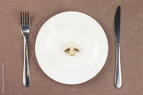 the mushroom on the plate