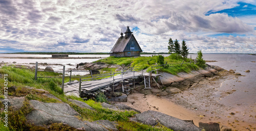 Obraz na płótnie The White sea coast, Russia, Republic of Karelia (Russian Karelia), Rabocheostrovsk. Here was filmed the movie