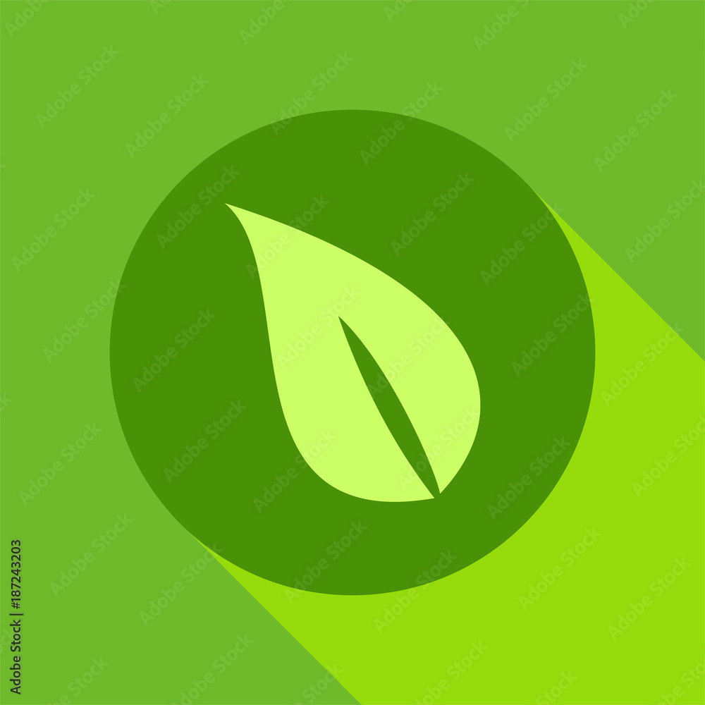 Leaves flat design icon with long shadow. Vector Illustration isolated for graphic and web design. Leaves flat design icon with long shadow. Vector Illustration isolated for graphic and web design.