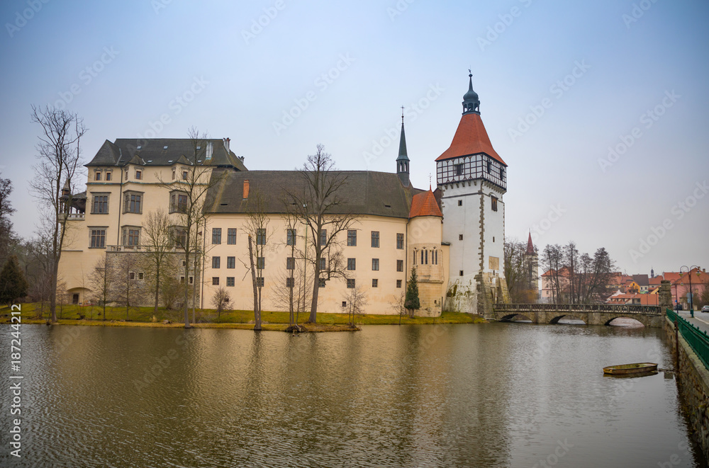 Water Blatna castle in southern Bohemia, Czech Republic